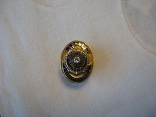 Vintage 14k Gold Diamond Enamel Tie Tack Pin American Legion Past Commander