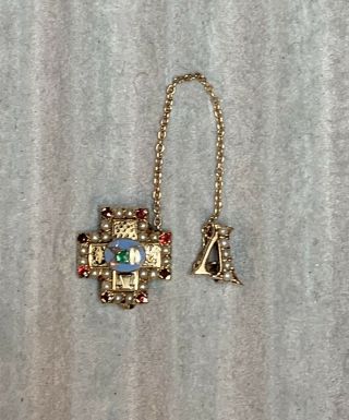 Sigma Pi Fraternity Pin With Garnets And Pearls
