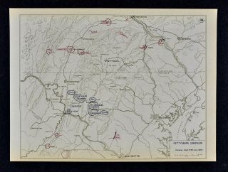 West Point Civil War Map - Battle Of Gettysburg Campaign - Meade & Lee - June 28