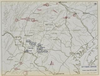 West Point Civil War Map - Battle of Gettysburg Campaign - Meade & Lee - June 28 2