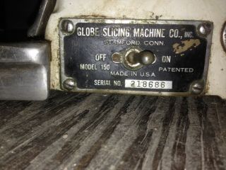 Globe Slicing Machine Model 150 Vintage Gravity Feed Meat Slicer 3