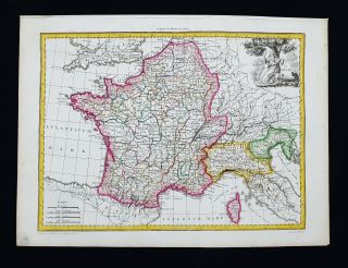 1812 Lapie - Rare Map Of France & North Italy,  Genova,  Milan,  Venezia,  Trieste