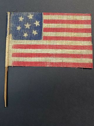 Antique SEVEN STAR United States PARADE FLAG 1876 Civil War Era 3