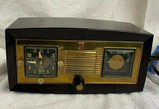 Vintage Montgomery Ward Airline Am Alarm Clock Radio Model Br - 1548c