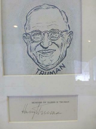 1955 Memoirs By Harry S.  Truman Signed Autograph Framed W Illustratin