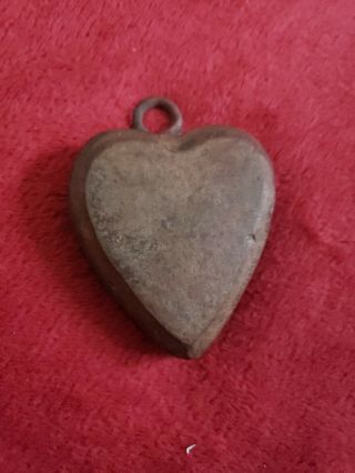 Rare Old Antique Vintage Primitive Cast Iron Heart Hand Made