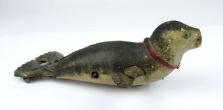 Antique Lehmann Tin Wind Up Sea Lion German Vintage Toy Eared Seal (1899 - 1935)