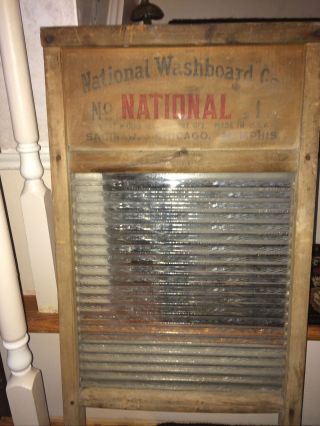 Vintage Victory Glass & Wood No 512 National Washboard Co 24 1/2 X 12 1/4