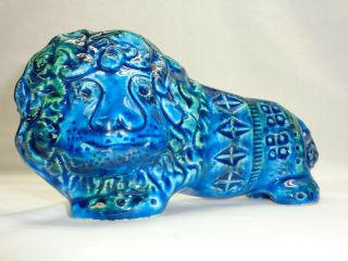 Vtg Bitossi Rimini Blue Lion Aldo Londi Design Art Pottery Mcm Raymor Or Flavia