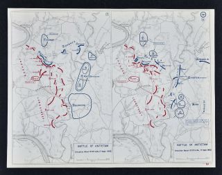 West Point Civil War Map Battle Of Antietam Sharpsburg Burnside Bridge Sept 17
