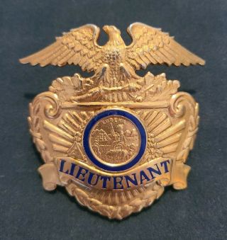 Obsolete Vintage Police Lieutenant Hat Badge,  Monterey,  California