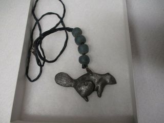 Early Hudson Bay Co.  Fur Trade Beaver Necklace