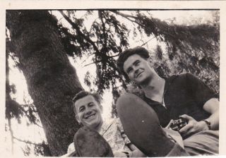1950s Handsome Men Couple Unusual Up Angle Abstract Feet Old Russian Photo Gay