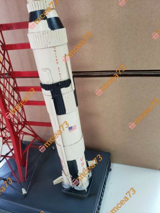 Nasa - Apollo - Handmade Tin Saturn V Rocket & Launch Pad Tinplate Model