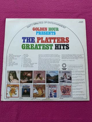The Platters Greatest Hits Vinyl LP Record Album - VG / VG, 2