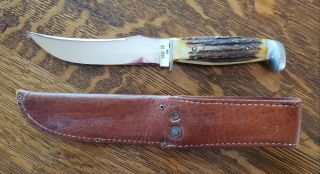 Vintage Case Xx Usa Fixed Blade Hunting Knife W/ Sheath 10 " Two Pin