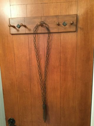 Vintage Looped Braided Wire Carpet & Rug Beater W/ Wood Handle 32.  25