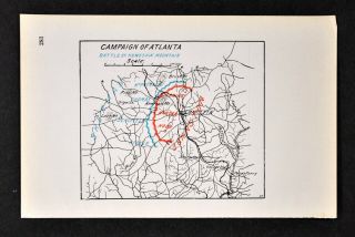 Civil War Map Atlanta Campaign Battle Of Kennesaw Mountain Marietta Georgia