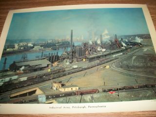 Vintage Poster Very Rare A.  J.  Nystrom Pittsburgh Pennsylvania Industrial Area
