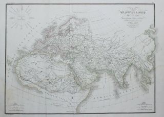 World Map; Europe,  Asia,  Africa - Lapie - 1832