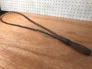 Vintage Looped Braided Wire Carpet & Rug Beater With Wood Handle