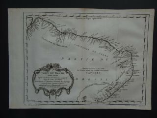 1757 Bellin Atlas Map Brazil - Carte Du Bresil - South America