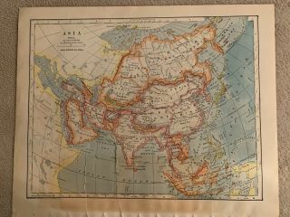 Antique Map Of Asia Includes Republic Of China Japan India Arabia Boreo Persia