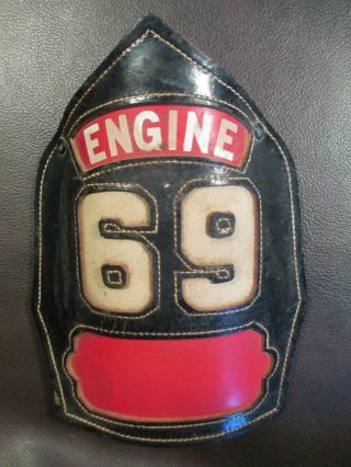 Vintage Chicago Fire Department Engine Station 69 Helmet Front Shield