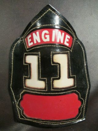 Rare Vintage Chicago Fire Department Engine Station 11 Helmet Front Shield