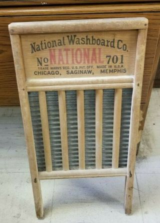 Vintage The Zing King Wash Board - No.  701 National Wash Board Company Usa