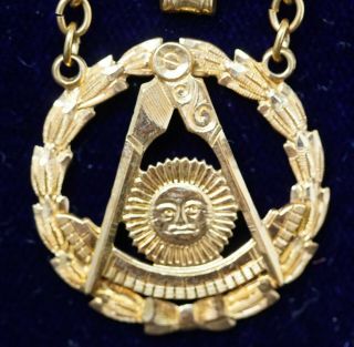 Vintage 10k Gold Masonic Ohio Lodge Past Masters Mason Jewel Badge 1957 Parrott 2