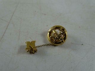 Vintage 14k Solid Yellow Gold Diamond Phi Tau Omicron Fraternal Sorority Pin