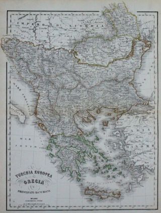 Europe; Greece,  Macedonia,  Albania - Civelli - 1860