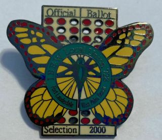 Ibew Rare - - Local 728,  W.  Palm Bch,  Ft.  Lauderdale 2000 Butterfly Chad Pinback