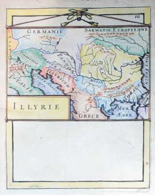Balkans Albania Illyria; A.  M.  Mallet 1683 Antique