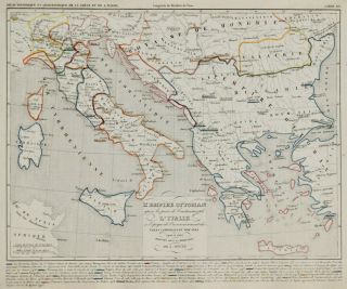 Italy,  Istria,  Balkans,  Greece,  Cyprus; Europe - HouzÉ - 1849