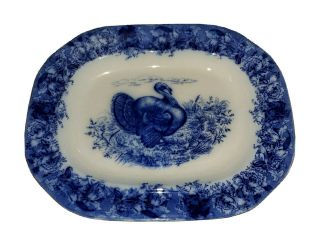 Vintage/antique Wedgewood & Co.  Clytie Flow Blue Transfer 18 Inch Turkey Platter