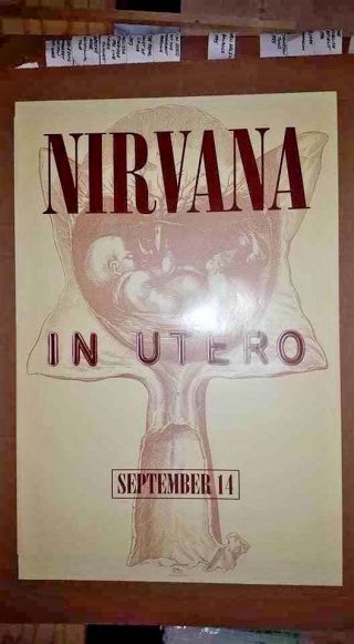 Nirvana In Utero Poster Very Rare Oop Vintage Collecter Item