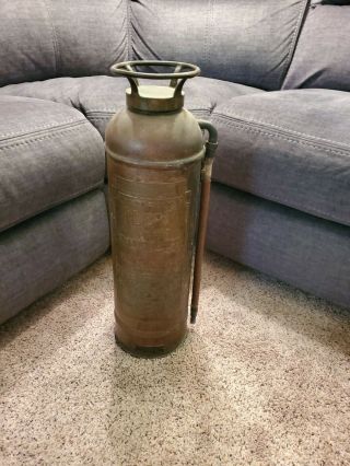 Copper Fire Extinguisher American Lafrance Fire Engine Co.  Alert Empty 24 " Tall