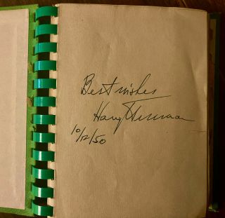 Harry S Truman - Authentic Autograph In Book - Ritual Of The Order Eastern Star