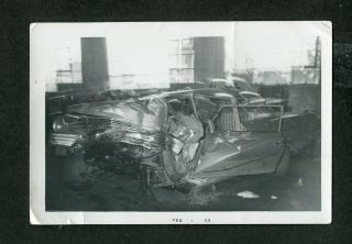 Unusual Vintage Photo Double Exposure 1963 Chevrolet Chevy Impala Wreck 446077