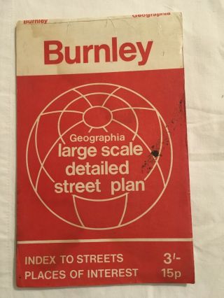 Antique/ Vintage Street Plan Of Burnley