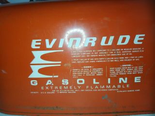 Evinrude Johnson OMC Outboard 6 Gallon VINTAGE Metal Gas Tank Fuel Can MOTOR 2