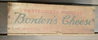 Primitive Vintage Bordens 5 Lb Wood Cheese Box Rustic