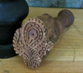 Fancy Tailed Rooster Farmhouse Primitive Wood Butter Mold Stamp Press
