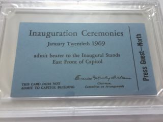 1969 President Richard Nixon Inauguration Ceremonies Press Ticket PSA 9 2