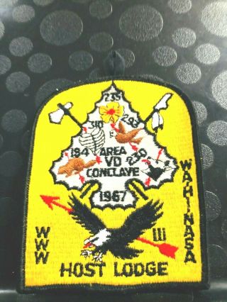 Oa 1967 Area Region 5 - D V - D Conference Conclave Patch Wahinasa Lodge 111 Aa