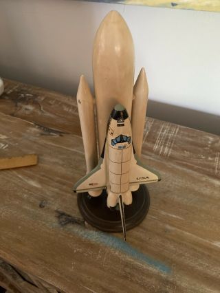 Space shuttle model Scale Wooden Very Rare Made By Halnet Int’l 2