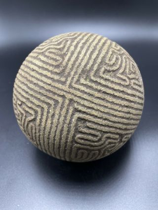 Taino Pre Columbian 5.  5 Inch Ceremonial Stone Batey Game Ball