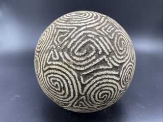 Taino Pre Columbian 6.  75 Inch Large Ceremonial Stone Game Ball